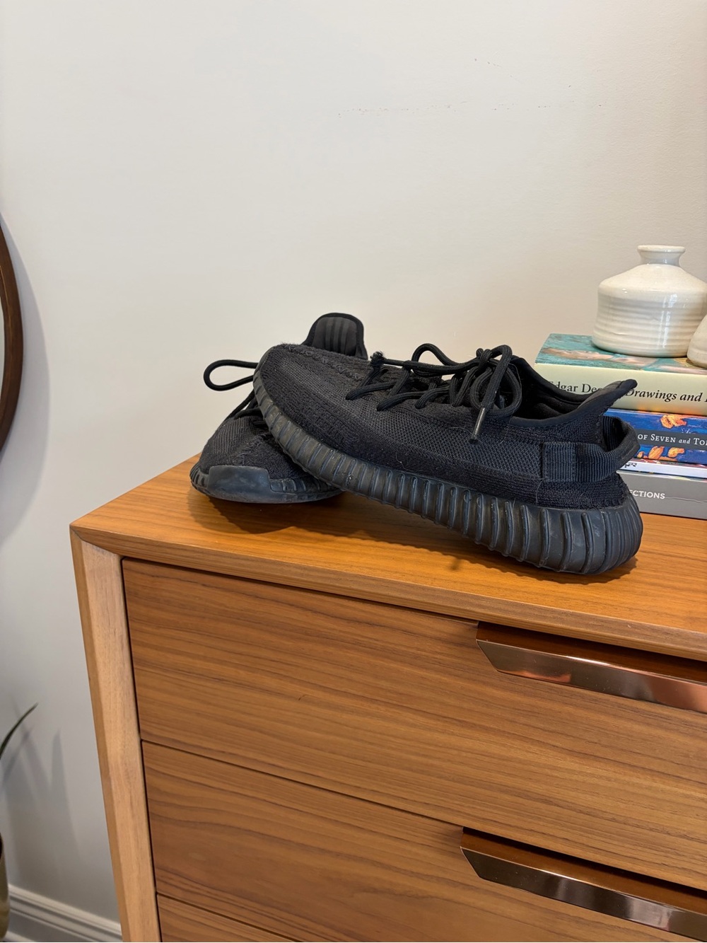 Yeezy Boost Black Low-Top Knit Sneakers